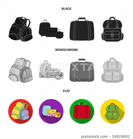 Vector design of backpack and bag sign. Collection of backpack and school vector icon for stock. 58929802