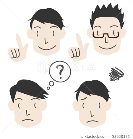 男子設置插圖擔心分辨率問題 男子設置插圖擔心分辨率問題 58930355