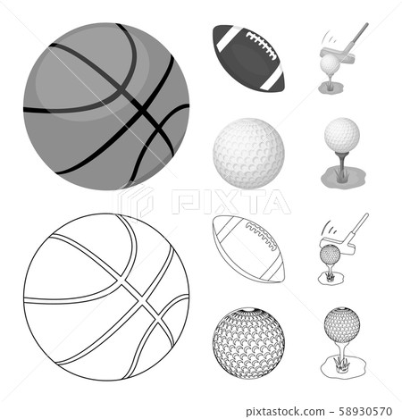 Vector illustration of ball and soccer sign. Collection of ball and basketball vector icon for stock Vector illustration of ball and soccer sign. Collection of ball and basketball vector icon for stock 58930570