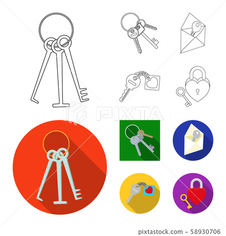 Vector design of key and protection logo. Collection of key and security stock vector illustration. Vector design of key and protection logo. Collection of key and security stock vector illustration. 58930706