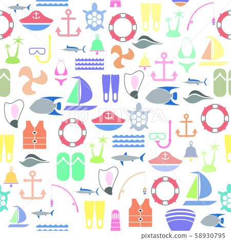 diving seamless pattern background icon. - Stock Illustration [58930795 ...