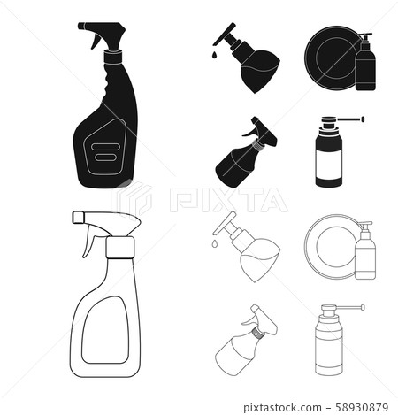 Vector design of sprayer and liquid logo. Collection of sprayer and pesticide vector icon for stock. 58930879