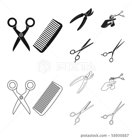 Vector design of scissor and craft logo. Set of scissor and open vector icon for stock. Vector design of scissor and craft logo. Set of scissor and open vector icon for stock. 58930887