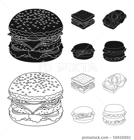 Vector illustration of sandwich and wrap logo. Collection of sandwich and lunch stock symbol for web 58930892