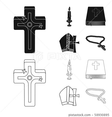 Vector design of muslim and items sign. Set of muslim and candle vector icon for stock. Vector design of muslim and items sign. Set of muslim and candle vector icon for stock. 58930895
