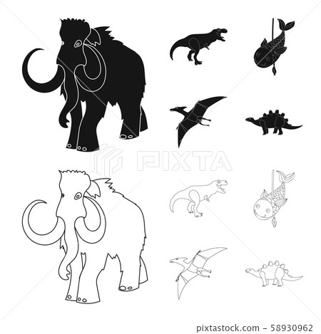 Isolated object of animal and character symbol. Set of animal and ancient stock vector illustration. 58930962