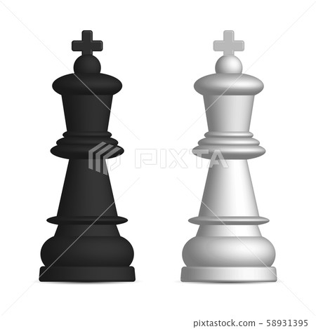 Black and white chess piece king, vector 58931395