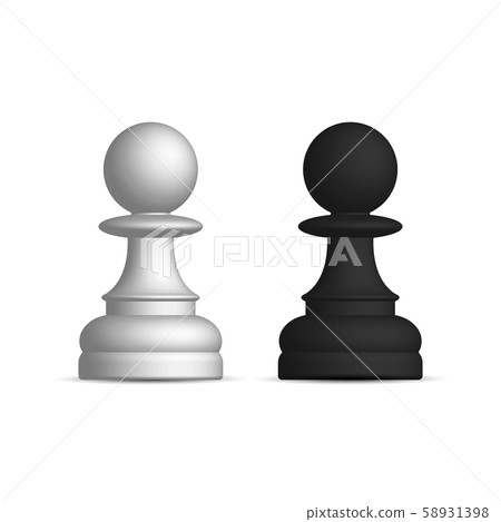 Black and white chess piece pawn, vector 58931398