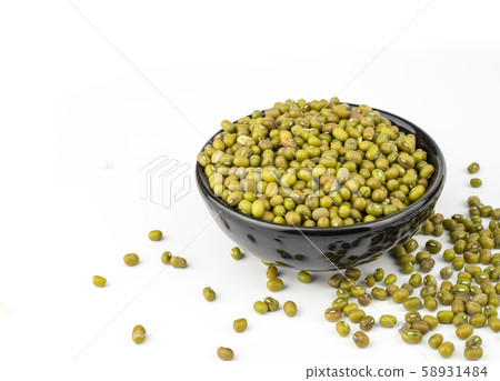 Dry green beans seed healthy eating isolated on white background Dry green beans seed healthy eating isolated on white background 58931484