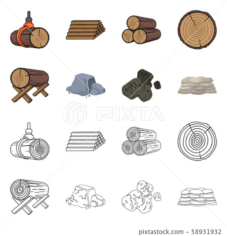 Isolated object of material and cement logo.... - Stock Illustration ...