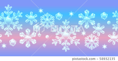 Seamless pattern with crystal snowflakes. 58932135