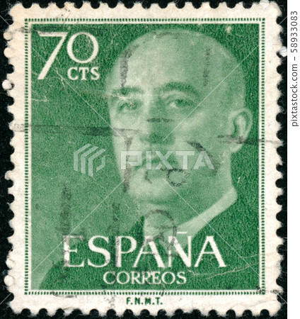 Vintage stamp printed in Spain 1955 shows General Vintage stamp printed in Spain 1955 shows General 58933083