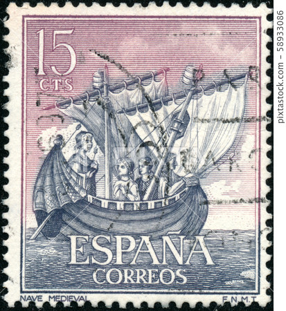 Vintage stamp printed in Spain 1963 shows Spanish Vintage stamp printed in Spain 1963 shows Spanish 58933086