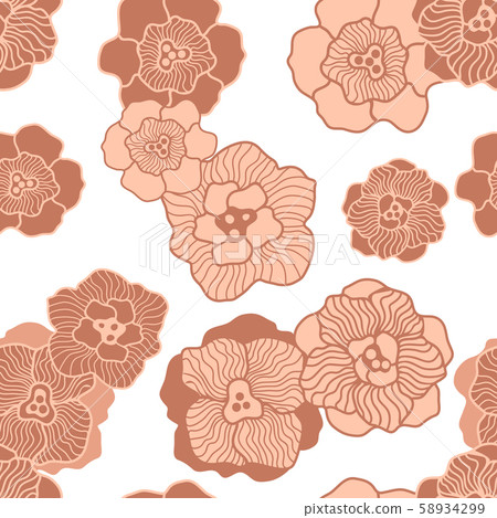 Vintage floral print inspired by 1970s textile. Vintage floral print inspired by 1970s textile. 58934299