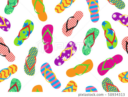 Seamless pattern of colorful flip flops set Seamless pattern of colorful flip flops set 58934313