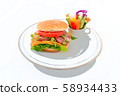 Delicious hamburger 58934433