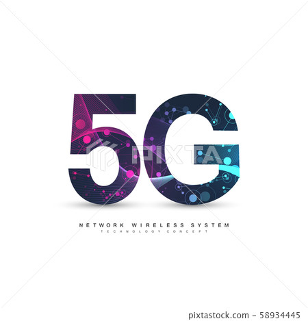 5G network wireless systems and internet vector illustration. Communication network. Business 58934445