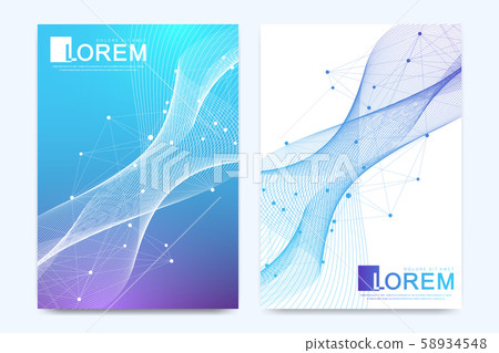 Modern vector template for brochure, leaflet, flyer, cover, catalog in A4 size. DNA helix, DNA 58934548