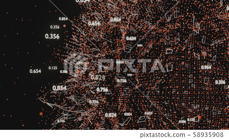 Abstract network of lines and random numbers Abstract network of lines and random numbers 58935908