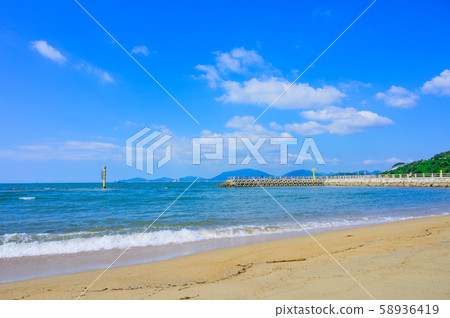 Summer Nishiyama Beach [Shimonoseki City, Yamaguchi Prefecture] 58936419