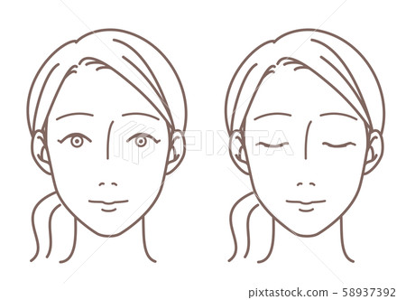 Female face line drawing 58937392