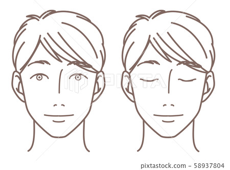 Male Face Line Drawing - Stock Illustration [58937804] - Pixta