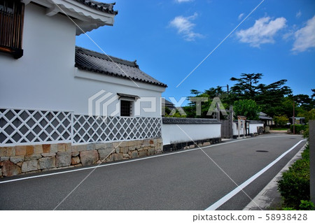 Gu市山口 Sa市觀光 Hor內傳墾區 改建的小野谷森屋住屋和and市博物館停車場的入口 照片素材 圖片 圖庫