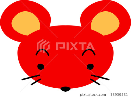 Mouse face character new year's place cute mascot 58939381