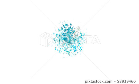 CG particles Triangle confetti spreading in a circle CG particles Triangle confetti spreading in a circle 58939460