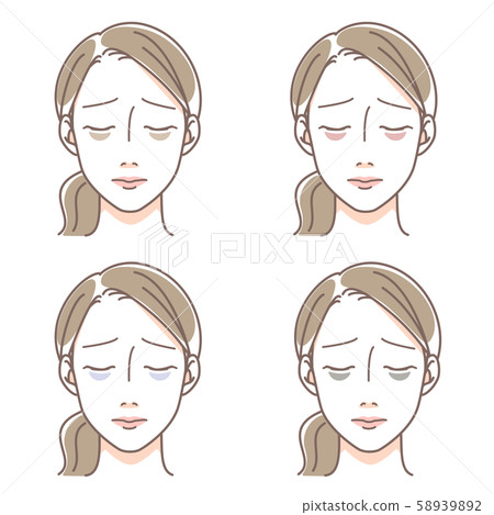 Bear under eyes, closed eyes Bear under eyes, closed eyes 58939892