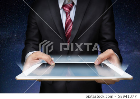 Business man with smart phone Business man with smart phone 58941377