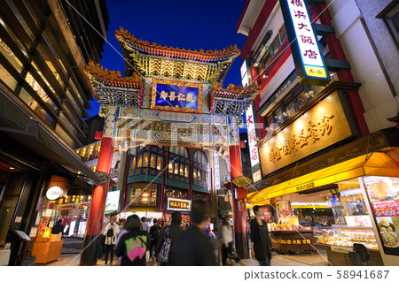 Yokohama cityscape in Japan Yokohama Chinatown (night view) 58941687