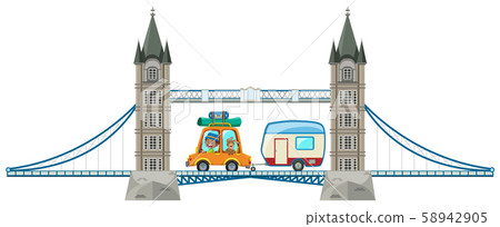 A London Bridge on White Background 58942905