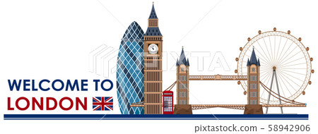 London Landmark on White Background London Landmark on White Background 58942906