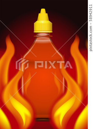 Sriracha Hot Chilli Sauce on Fire Sriracha Hot Chilli Sauce on Fire 58942911