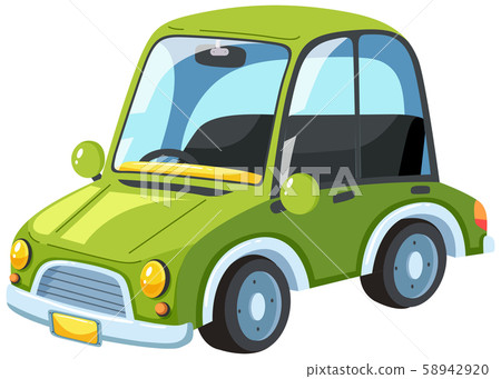 A Green Modern Car on White Background - Stock Illustration [58942920 ...