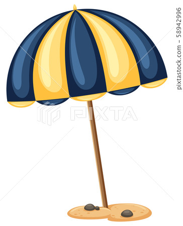 Beach Umbrella on White Background 58942996