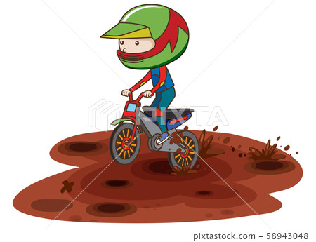 A Motocross Racing in Mud 58943048