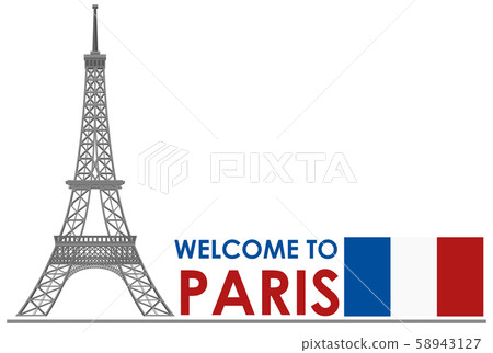 Welcome to Paris eiffel tower 58943127