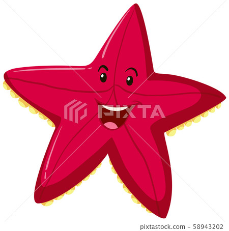 Happy red starfish expression Happy red starfish expression 58943202