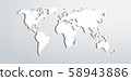 World map, detailed country map of the world, gray template for annual report format, business, infographic, global tourism - vector 58943886