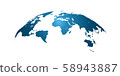 World map, detailed country map of the world, blue template for annual report format, business, infographic, global tourism - vector 58943887