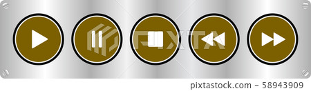 gold, white music control buttons with screws 58943909