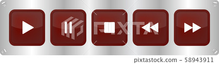 brown, white music control buttons with screws 58943911