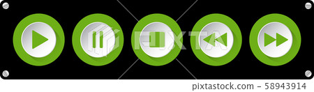 green, white music control buttons with screws 58943914