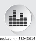 equalizer symbol, simple gray icon on white button 58943916