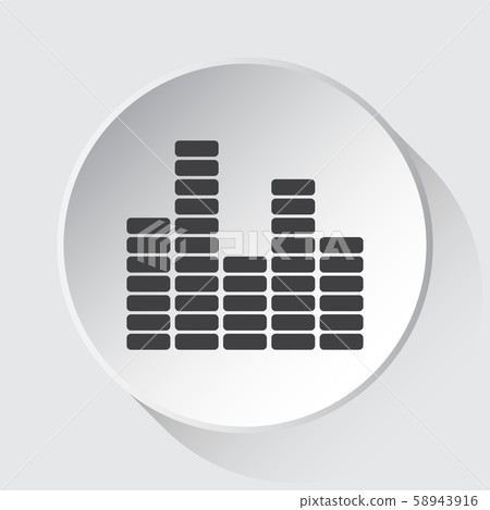 equalizer symbol, simple gray icon on white button equalizer symbol, simple gray icon on white button 58943916