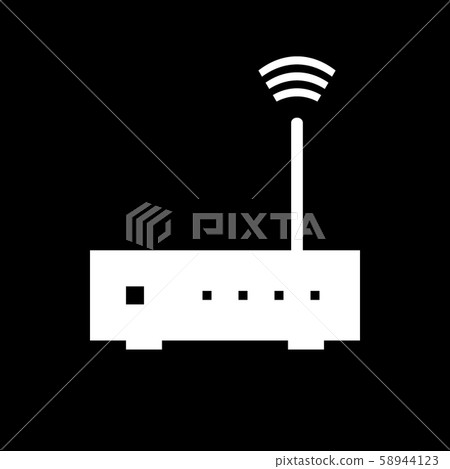 Router icon on black. - Stock Illustration [58944123] - PIXTA
