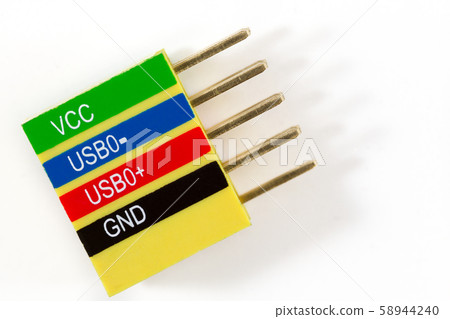 Colorful Computer Motherboard USB Connector on white 58944240