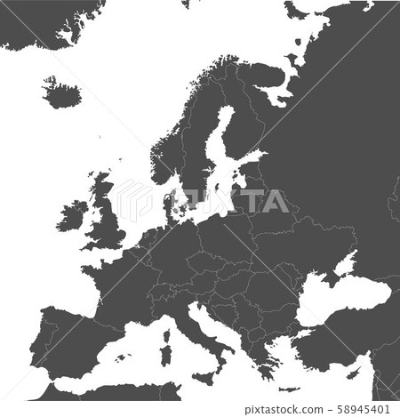 Map of Europe with borders Map of Europe with borders 58945401